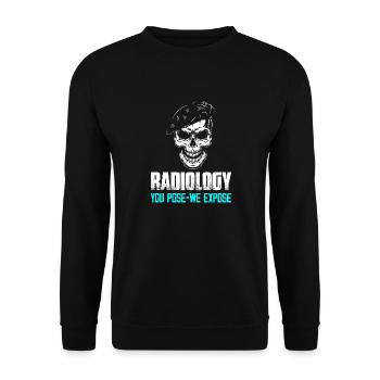 Radiology You Pose We Expose Radiology X-Ray Rad T - Unisex Pullover - Schwarz - Vorne - Alina (178cm) & Michal (187cm)