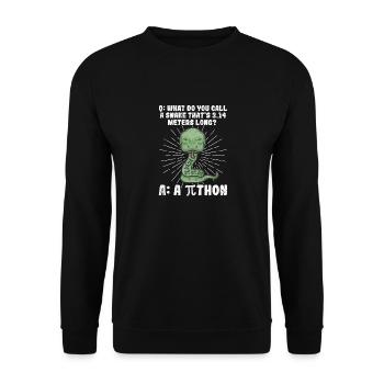 Python Schlange Pithon Pi Tag Symbol lustig Mathe - Unisex Pullover - Schwarz - Vorne - Alina (178cm) & Michal (187cm)