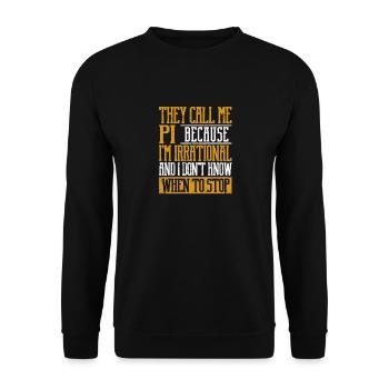 They Call Me Pi Day Symbol Funny Cute Math - Unisex Sweatshirt - black - Front - Alina (178cm) & Michal (187cm)