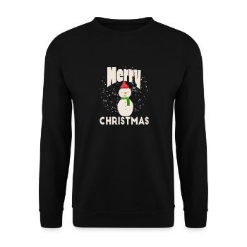 Merry Christmas Snow - Unisex Pullover - Schwarz - Vorne - Alina (178cm) & Michal (187cm)