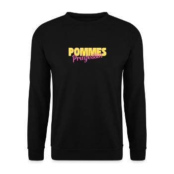 Pommes Prinzessin Kartoffel Fritten - Unisex Pullover - Schwarz - Vorne - Alina (178cm) & Michal (187cm)
