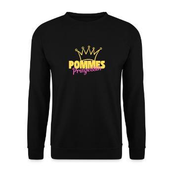 Pommes Prinzessin Kartoffel Fritten - Unisex Pullover - Schwarz - Vorne - Alina (178cm) & Michal (187cm)