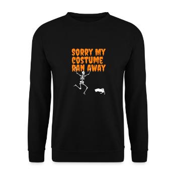 Halloween Skelett Kostüm - Unisex Pullover - Schwarz - Vorne - Alina (178cm) & Michal (187cm)