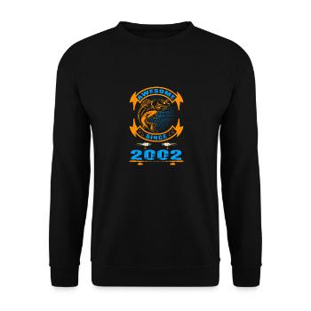 Awesome since 2002. Angel, Angler's birthday - Unisex Sweatshirt - black - Front - Alina (178cm) & Michal (187cm)