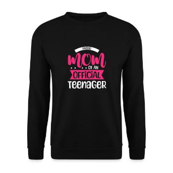 Fière maman d’un adolescent officiel pour ses 13 ans - Sweat-shirt Unisexe - noir - Devant - Alina (178cm) & Michal (187cm)