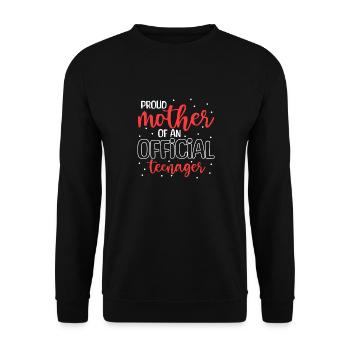 Fière maman d’un adolescent officiel pour ses 13 ans - Sweat-shirt Unisexe - noir - Devant - Alina (178cm) & Michal (187cm)