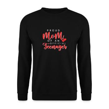 Proud mother of an official teenager for the 13th birthday - Unisex Sweatshirt - black - Front - Alina (178cm) & Michal (187cm)