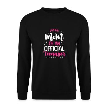 Fière maman d’un adolescent officiel pour ses 13 ans - Sweat-shirt Unisexe - noir - Devant - Alina (178cm) & Michal (187cm)