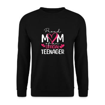 Fière maman d’un adolescent officiel pour ses 13 ans - Sweat-shirt Unisexe - noir - Devant - Alina (178cm) & Michal (187cm)