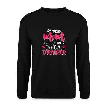 Proud mother of an official teenager for the 13th birthday - Unisex Sweatshirt - black - Front - Alina (178cm) & Michal (187cm)