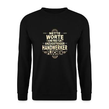 Handwerk Handwerker - Unisex Pullover - Schwarz - Vorne - Alina (178cm) & Michal (187cm)