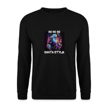Graffiti Style - Ho Ho Ho Santa Style 2 - Unisex Pullover - Schwarz - Vorne - Alina (178cm) & Michal (187cm)