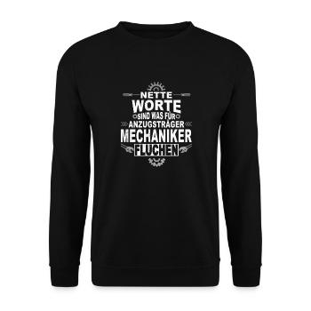 Lustiges KFZ Mechaniker Mechatroniker Mechaniker - Unisex Pullover - Schwarz - Vorne - Alina (178cm) & Michal (187cm)