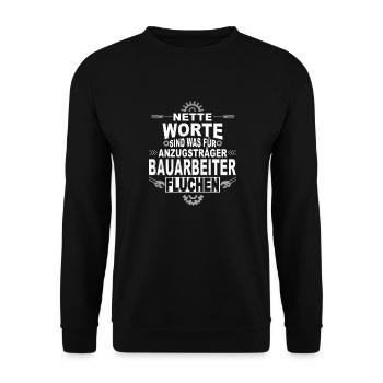 Bauherr Baustelle Bauarbeiter - Unisex Pullover - Schwarz - Vorne - Alina (178cm) & Michal (187cm)