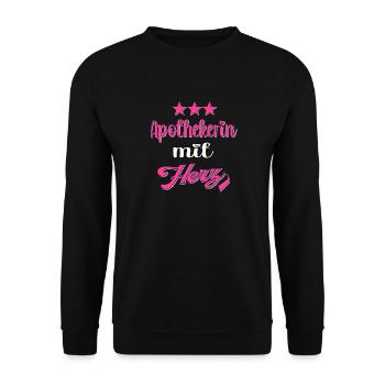 Apothekerin mit Herz Pharmazie Apotheke - Unisex Pullover - Schwarz - Vorne - Alina (178cm) & Michal (187cm)