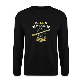 Klarinette Blasmusik Musikverein Orchester Jazz - Unisex Pullover - Schwarz - Vorne - Alina (178cm) & Michal (187cm)