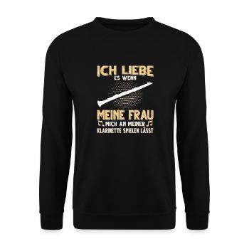 Klarinette Blasmusik Musikverein Orchester Jazz - Unisex Pullover - Schwarz - Vorne - Alina (178cm) & Michal (187cm)