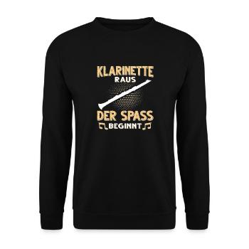 Klarinette Blasmusik Musikverein Orchester Jazz - Unisex Pullover - Schwarz - Vorne - Alina (178cm) & Michal (187cm)