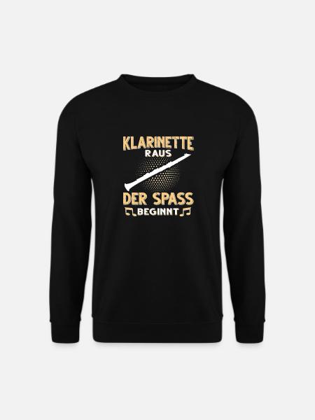 Klarinette Blasmusik Musikverein Orchester Jazz - Unisex Pullover - Schwarz