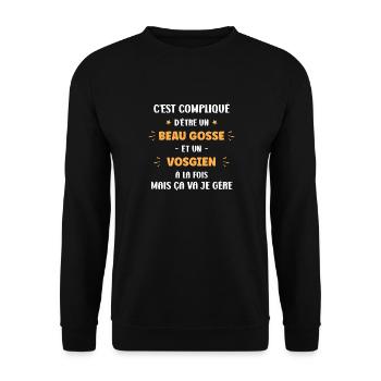 Beau gosse Vosgien - Sweat-shirt Unisexe - noir - Devant - Alina (178cm) & Michal (187cm)