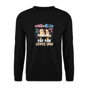 La patte de Pap rose ou bleue t’aime le meilleur grand-père de tous les temps - Sweat-shirt Unisexe - noir - Devant - Alina (178cm) & Michal (187cm)
