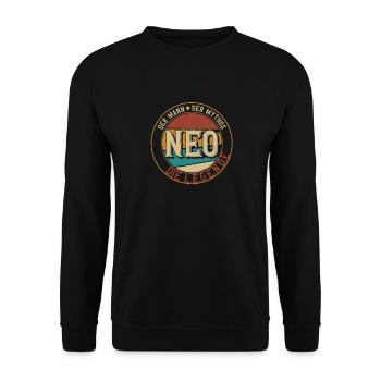 Neo Der Mann der Mythos die Legende Geschenk - Unisex Pullover - Schwarz - Vorne - Alina (178cm) & Michal (187cm)