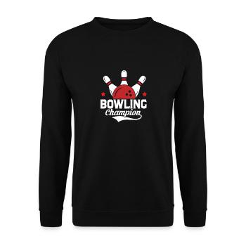 Bowling Champion Bowler StrikeTeam Player - Unisex Pullover - Schwarz - Vorne - Alina (178cm) & Michal (187cm)