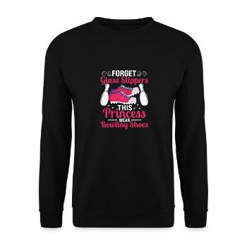 Forget Glass Slippers This Princess Wear Bowling S - Unisex Pullover - Schwarz - Vorne - Alina (178cm) & Michal (187cm)