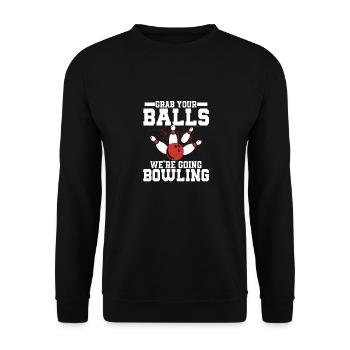 Attrapez vos balles Joueur de l’équipe de bowling Bo - Sweat-shirt Unisexe - noir - Devant - Alina (178cm) & Michal (187cm)