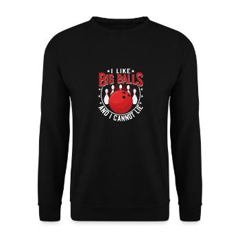J’aime les grosses balles et je ne peux pas mentir Bowler BowlingTe - Sweat-shirt Unisexe - noir - Devant - Alina (178cm) & Michal (187cm)