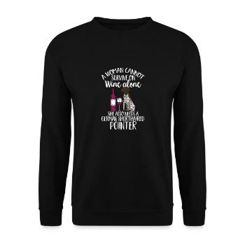 Chien GSP allemand à poil court - Sweat-shirt Unisexe - noir - Devant - Alina (178cm) & Michal (187cm)