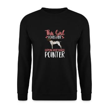 Chien GSP allemand à poil court - Sweat-shirt Unisexe - noir - Devant - Alina (178cm) & Michal (187cm)