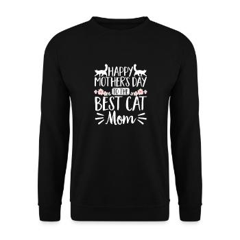 Happy Mother's Day Cat Mom Mother Cat - Unisex Sweatshirt - black - Front - Alina (178cm) & Michal (187cm)