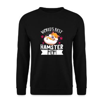 Hamster Mom Muttertag World's Best Hamster Mom Kaw - Unisex Pullover - Schwarz - Vorne - Alina (178cm) & Michal (187cm)