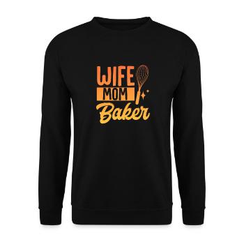 Baker Mama Mother Baking Wife Mama Baker Mutt - Unisex Sweatshirt - black - Front - Alina (178cm) & Michal (187cm)
