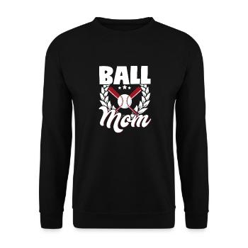 Ball Mom Baseball Softball Mutter Muttertag - Unisex Pullover - Schwarz - Vorne - Alina (178cm) & Michal (187cm)