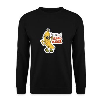 Créateur de troubles professionnel Sarcastique Banana Design - Sweat-shirt Unisexe - noir - Devant - Alina (178cm) & Michal (187cm)