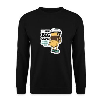 J’aime les grandes tasses et je ne peux pas mentir café sarcastique - Sweat-shirt Unisexe - noir - Devant - Alina (178cm) & Michal (187cm)