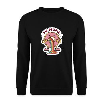 Ew Leute Sarkastisches Donut Design - Unisex Pullover - Schwarz - Vorne - Alina (178cm) & Michal (187cm)