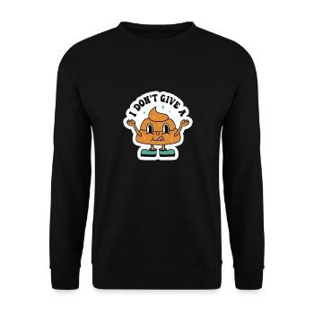 I Don't Give a S**t Sarcastic Poop Design - Unisex Sweatshirt - black - Front - Alina (178cm) & Michal (187cm)
