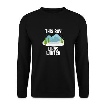 Garçon aime la saison d'hiver confortable, le - Sweat-shirt Unisexe - noir - Devant - Alina (178cm) & Michal (187cm)
