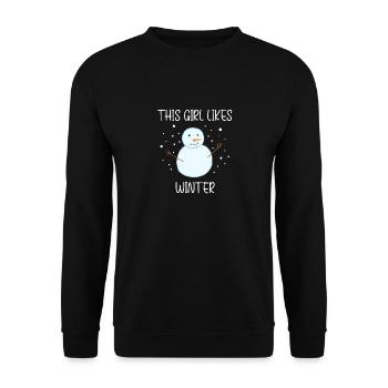 Une fille aime les journées d'hiver agréables, la - Sweat-shirt Unisexe - noir - Devant - Alina (178cm) & Michal (187cm)