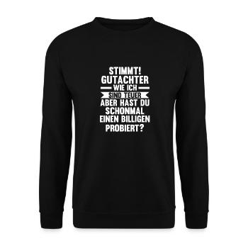 Gutachter - Unisex Pullover - Schwarz - Vorne - Alina (178cm) & Michal (187cm)
