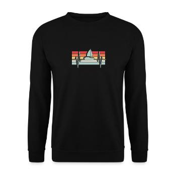 Sailing Heartbeat Retro - Unisex Sweatshirt - black - Front - Alina (178cm) & Michal (187cm)