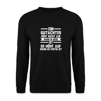 Kaffee Gutachter - Unisex Pullover - Schwarz - Vorne - Alina (178cm) & Michal (187cm)