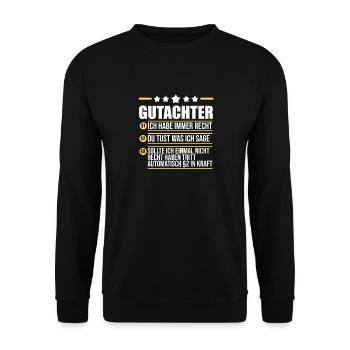 Gutachter - Unisex Pullover - Schwarz - Vorne - Alina (178cm) & Michal (187cm)
