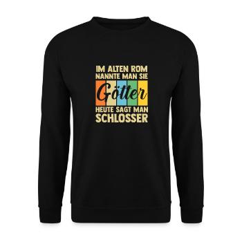 Schlosserei Schweisser Metallbauer Schlosser - Unisex Pullover - Schwarz - Vorne - Alina (178cm) & Michal (187cm)