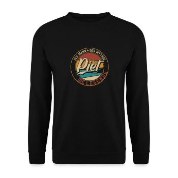 Piet Der Mann der Mythos die Legende Geschenk - Unisex Pullover - Schwarz - Vorne - Alina (178cm) & Michal (187cm)