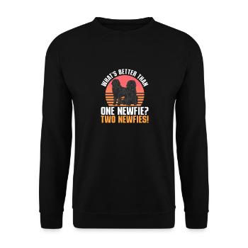 Terre-Neuve Chien de Terre-Neuve - Sweat-shirt Unisexe - noir - Devant - Alina (178cm) & Michal (187cm)