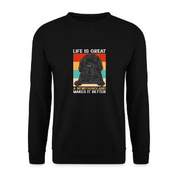 Terre-Neuve Chien de Terre-Neuve - Sweat-shirt Unisexe - noir - Devant - Alina (178cm) & Michal (187cm)